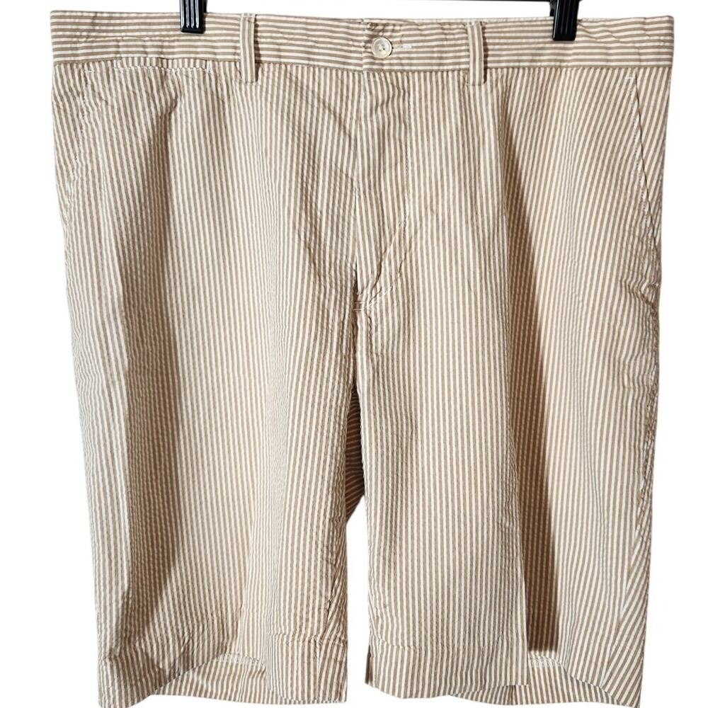 Ralph Lauren Beige and White Striped Cargo Shorts